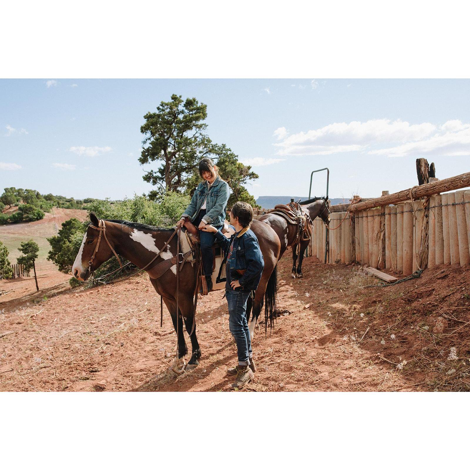 Bill Wright, true cowboy and owner of the ranch took us on a horseback ride the night before our wedding to scout "I do" locations