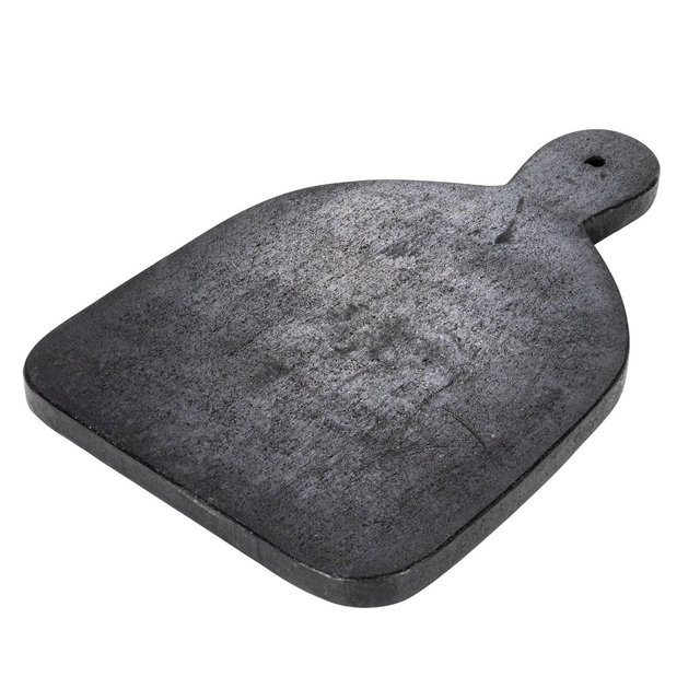 Storied Home Wide Marble Cutting or Charcuterie Board with Handle, Black