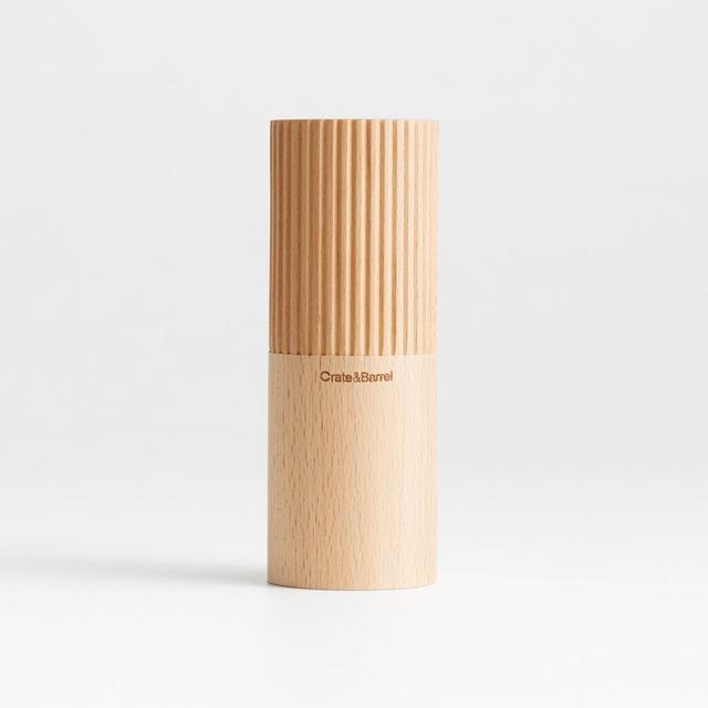 Hanno Fluted Natural Wood Pepper Shaker