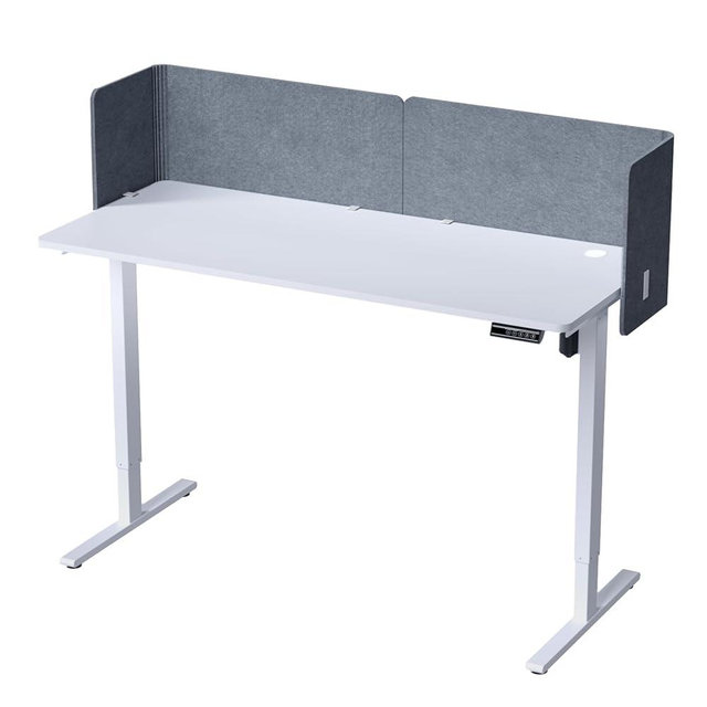ERGO COLLECT Desk Privacy Panel,2PCS L-Shaped Clamp-On Office Desk Divider,2-in-1 Adjustable Acoustic Desktop Partition Or Under Desk Modesty Panel,for Office,Home,Felt(Grey, 47.2" x 17.7")