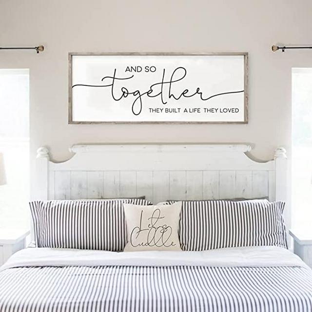And So Together They Built A Life They Loved Sign - Bedroom Decor - Signs For Above Bed - Family Living Room Signs - Above Bed Signs (10x20 inches)
