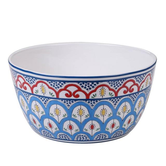 192oz Earthenware Tangier Serving Bowl Blue - Certified International