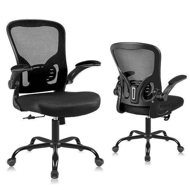 Flysky Ergonomic Office Desk Chair Breathable Mesh Swivel Computer Chair, Lumbar Back Support Task Chair, Office Chairs with Wheels and Flip-up Arms,Executive Rolling Chair