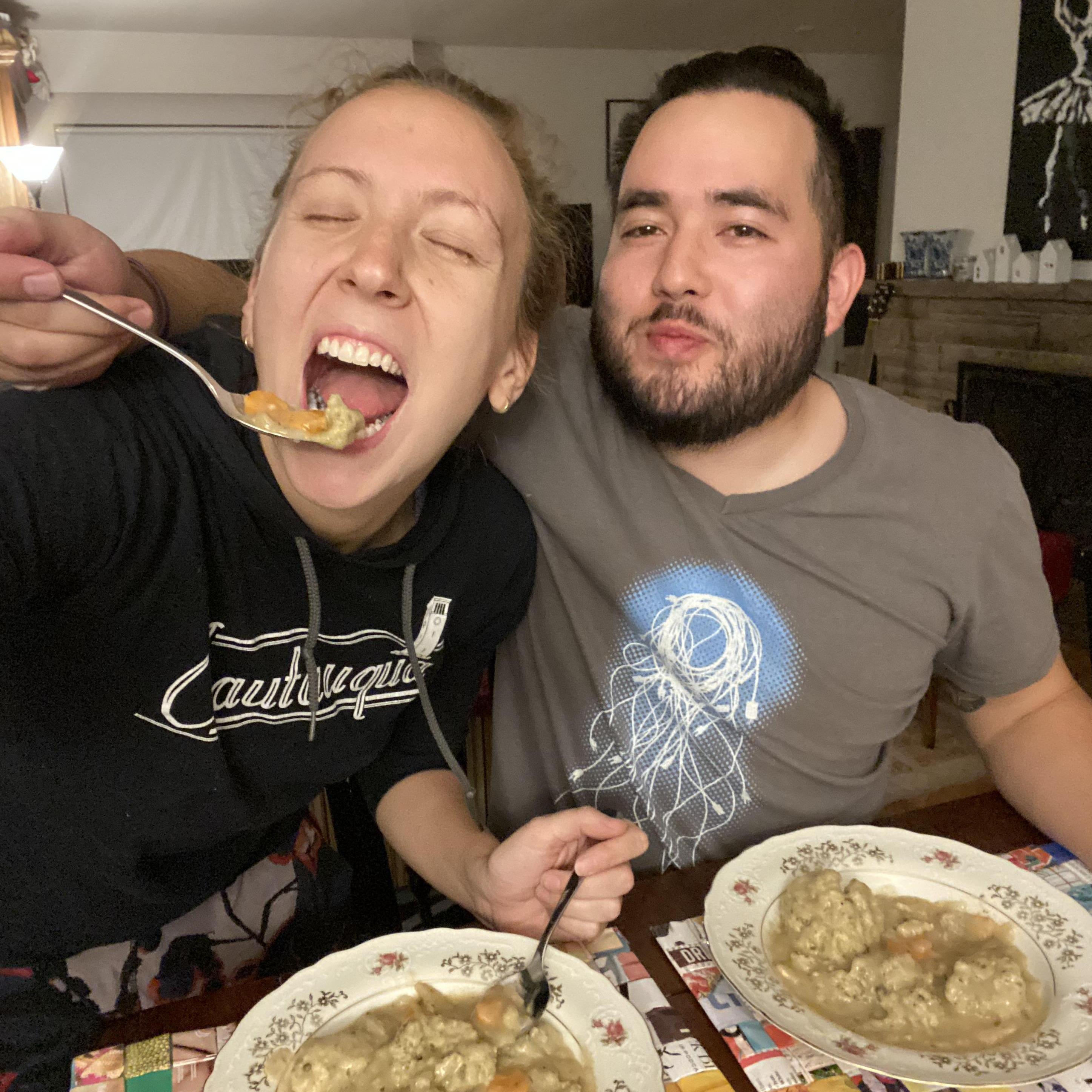 Trying to get photos for the cookbook. Not quite lady and the tramp material I think.