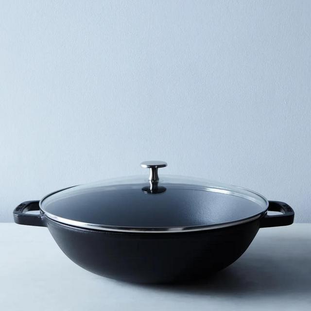 Staub Enameled Cast-Iron Perfect Pan With Glass Lid, 4.5QT Matte Black