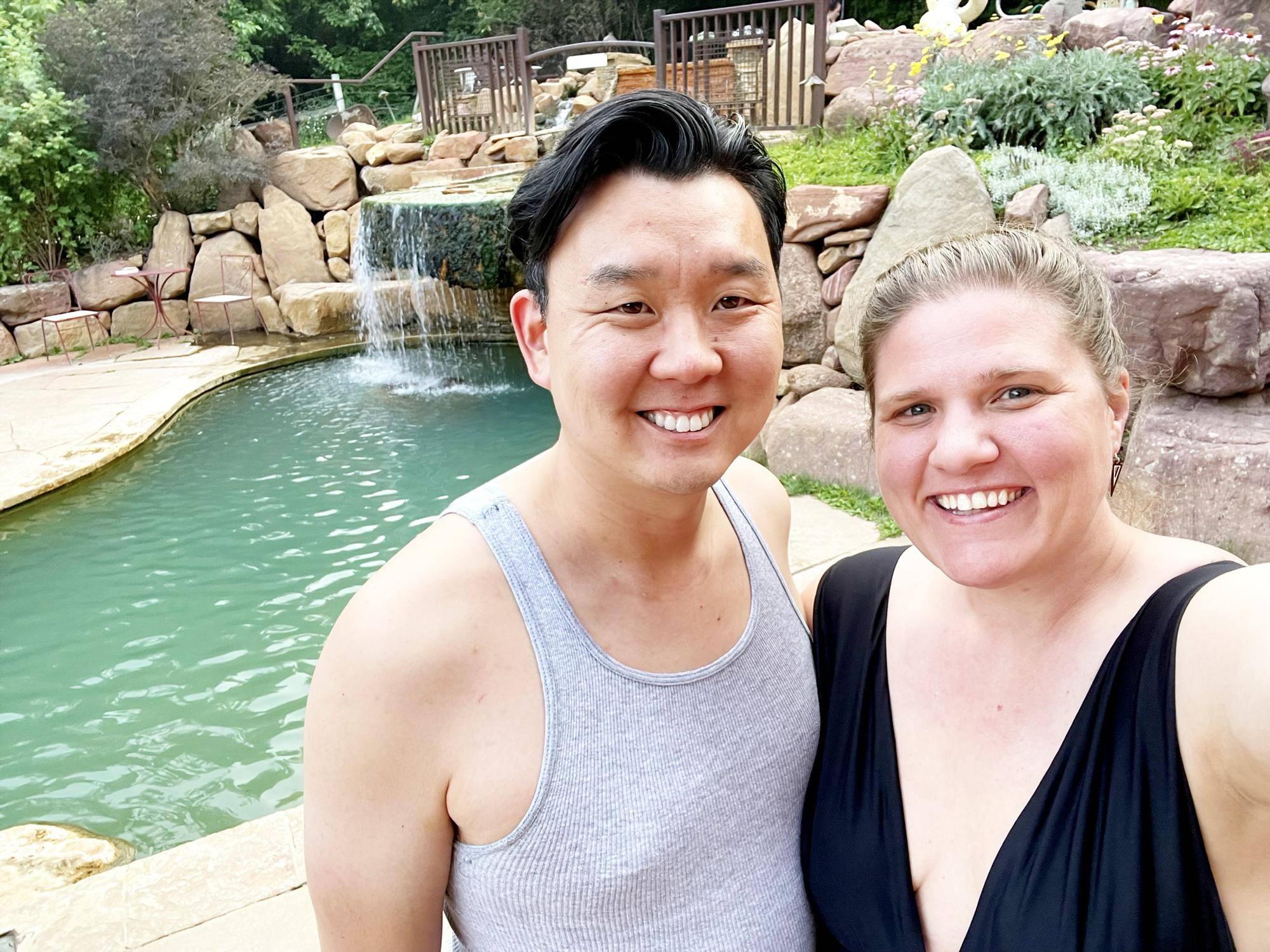 Shawna and Nick at avalanche ranch hot springs