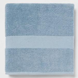 Performance Plus Oversized Bath Towel Light Blue - Threshold™: 100% Cotton, Heavyweight 550-800 GSM, Fade-Resistant