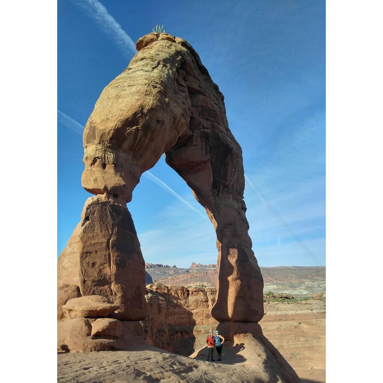 Occasionally we've been known to hike to well-known places (you may have to squint to see us!)