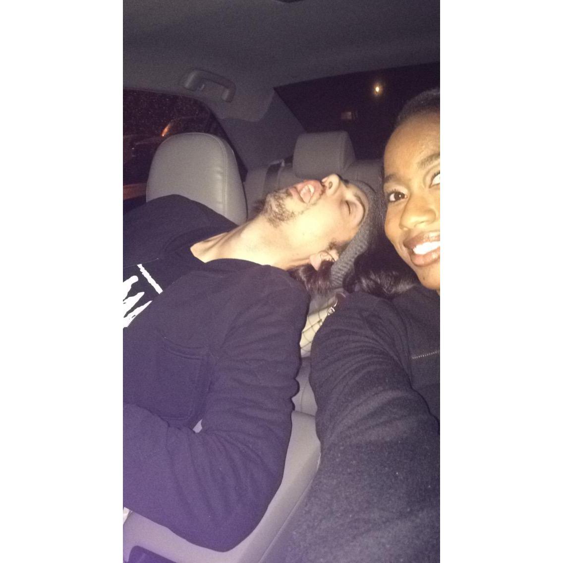 This is the first picture we ever took together...LOL. When we were just best friends and coworkers. (He wasn't asleep, he's just silly)