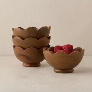 Scalloped Wood Bowls (Set of 4) by Sarah Sherman Samuel