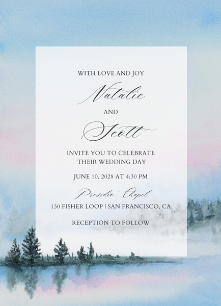Colt Portrait | Baby Blue | Zola Wedding Invitations