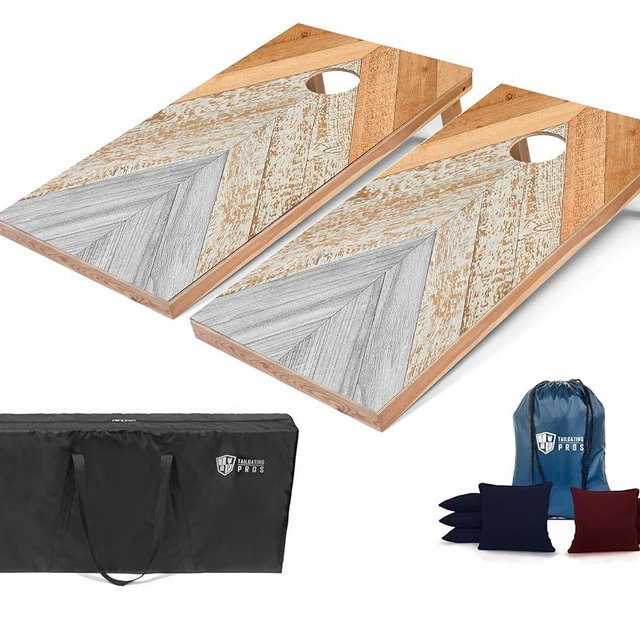 Tailgating Pros Lightweight Regulation Cornhole Boards – 2x4 ft, Portable & Durable with Bright, Fun Printed Designs – Outdoor Game Set for Backyard, Tailgating & Beach