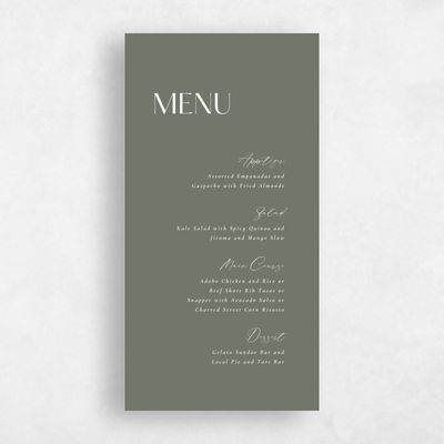 Green Wedding Menu - Sundell