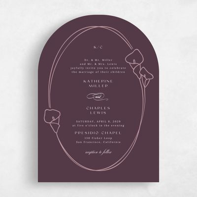 Purple Arch Wedding Invitation - Calle Classic