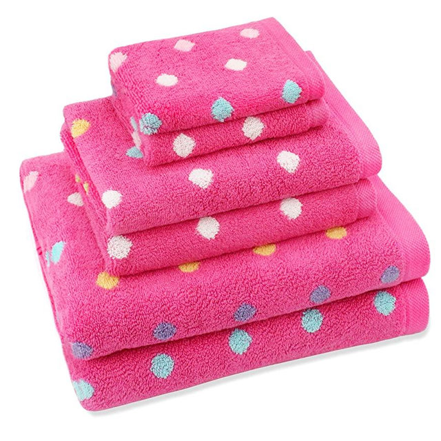 ORIGINAL KIDS- Bath Time Sugar and Spice 6 Piece Towel Set, Cotton, 2 Bath Towels, 2 Hand Towels, 2 Washcloths, Pink Multicolor, 630GSM with Bonus Tote Bag