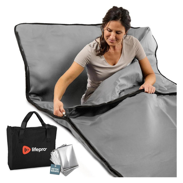Lifepro Infrared Sauna Blanket – Portable Low EMF Full Body Infrared Sauna for Detox & Relaxation with 9 Heat Levels, Waterproof Interior & Carry Bag