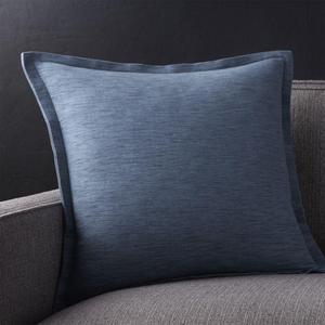 Linden Indigo Blue 18" Pillow with Down-Alternative Insert