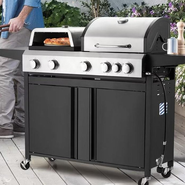 EROMMY 5-Burner Propane Gas Grill With Side Burner