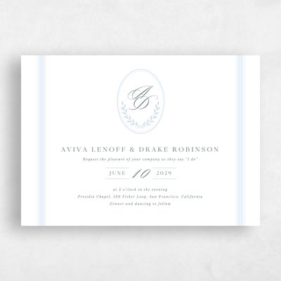 White Wedding Invitation - Clyde Landscape