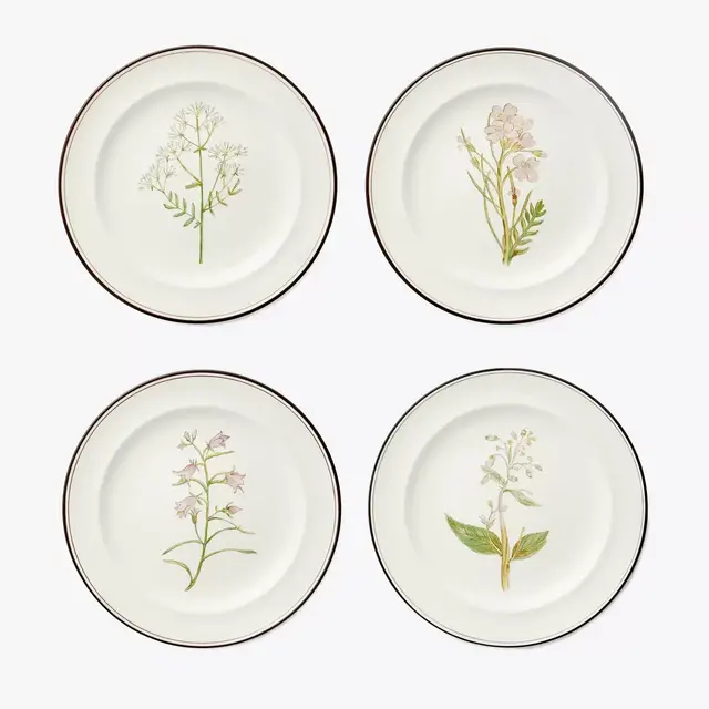Lilac Flower Salad Plates, Set Of 4