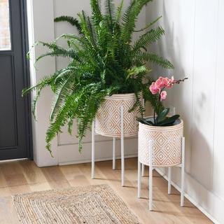 Modern Boho Embossed 4-Piece Planter Set