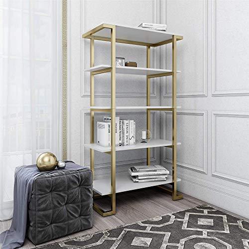CosmoLiving Camila 5 Shelf Bookcase, White