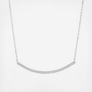 Pave Crescent Palladium Necklace