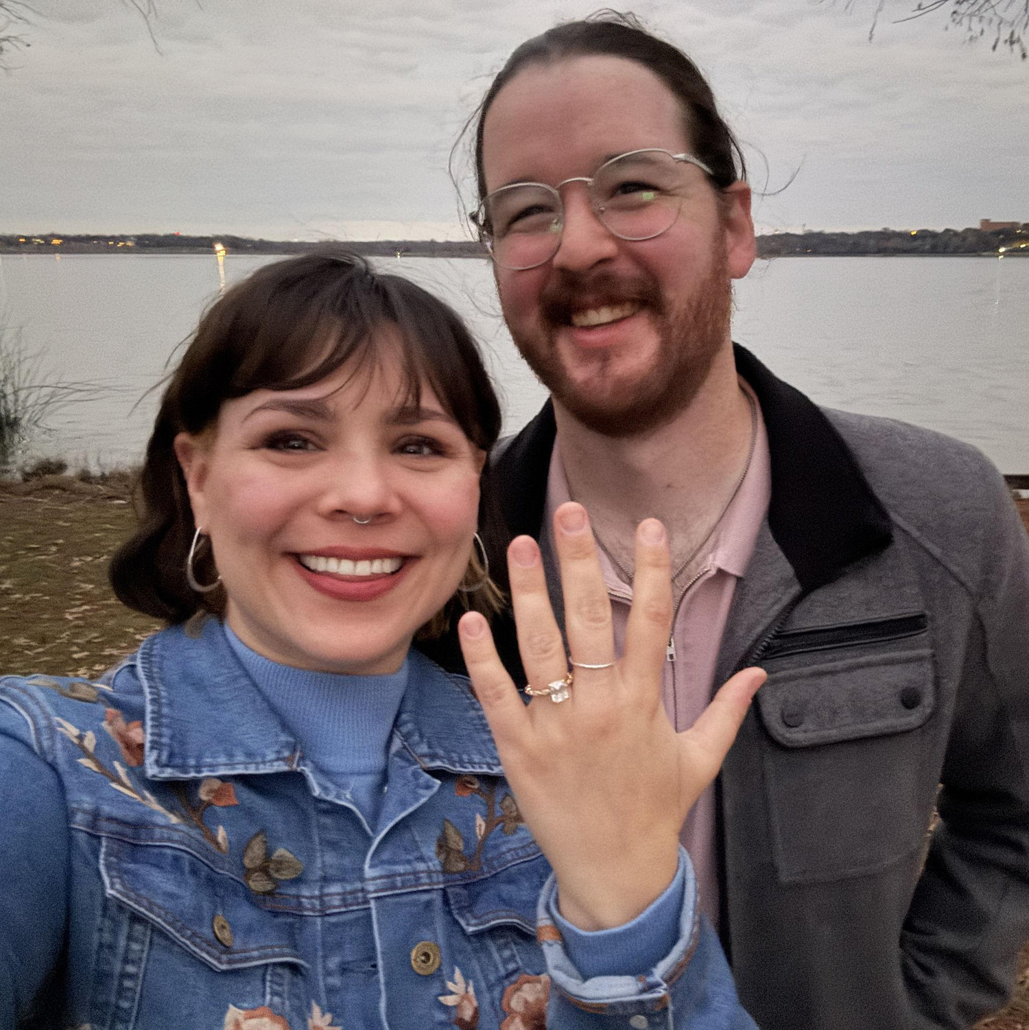 Our engagement picture! Micah proposed at White Rock Lake