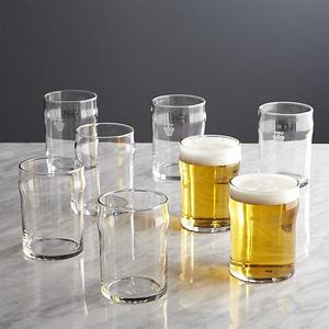 Half Pint Glass Tumblers with Crown, Set of 8