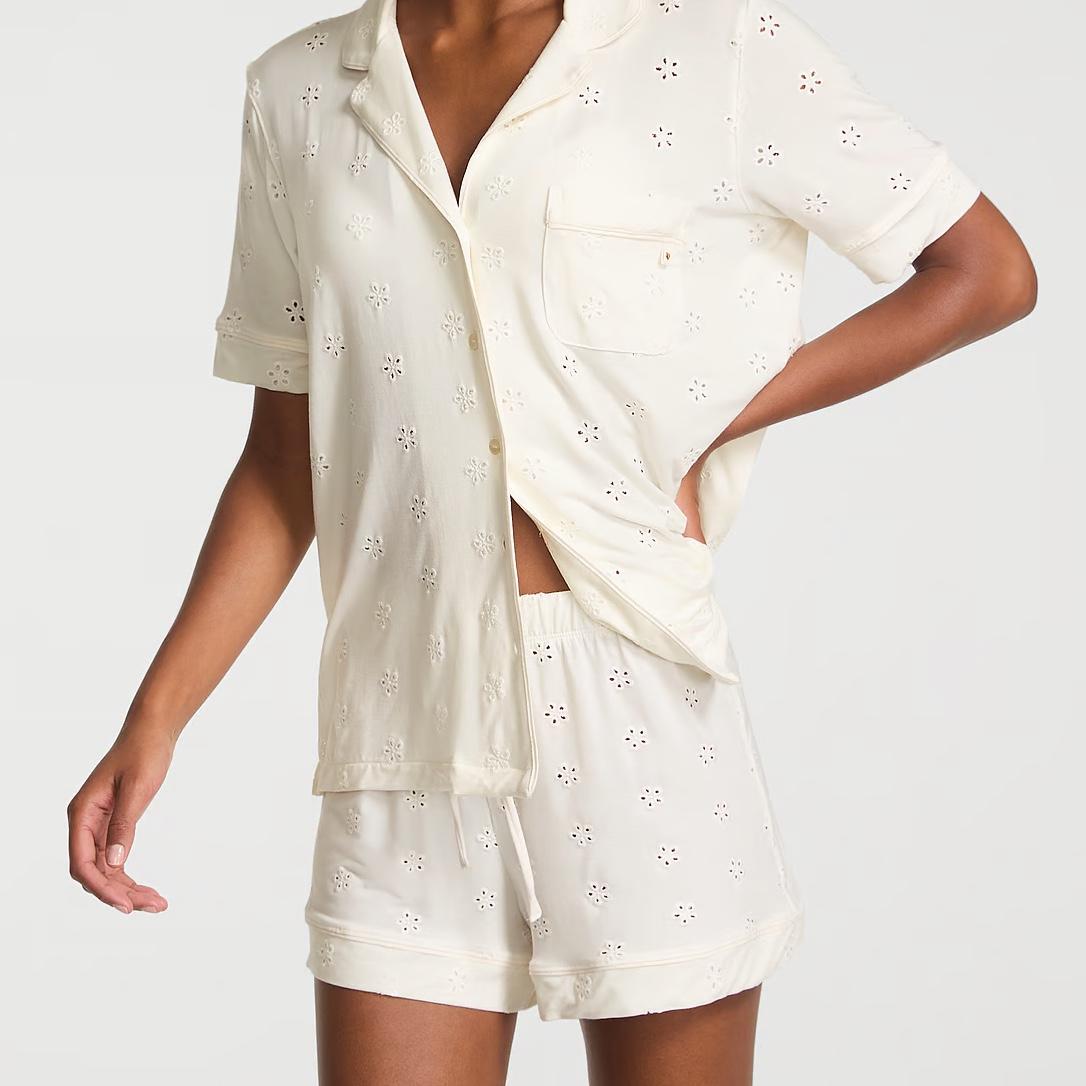 Modal Soft Eyelet Short Pajama Set