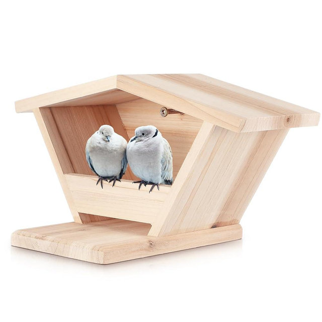 Colingmill Cedar Dove Nesting Box Wooden Bird Houses Morning Dove Nesting Box Bird Houses Small for Outside Pigeon for Roosting Platform