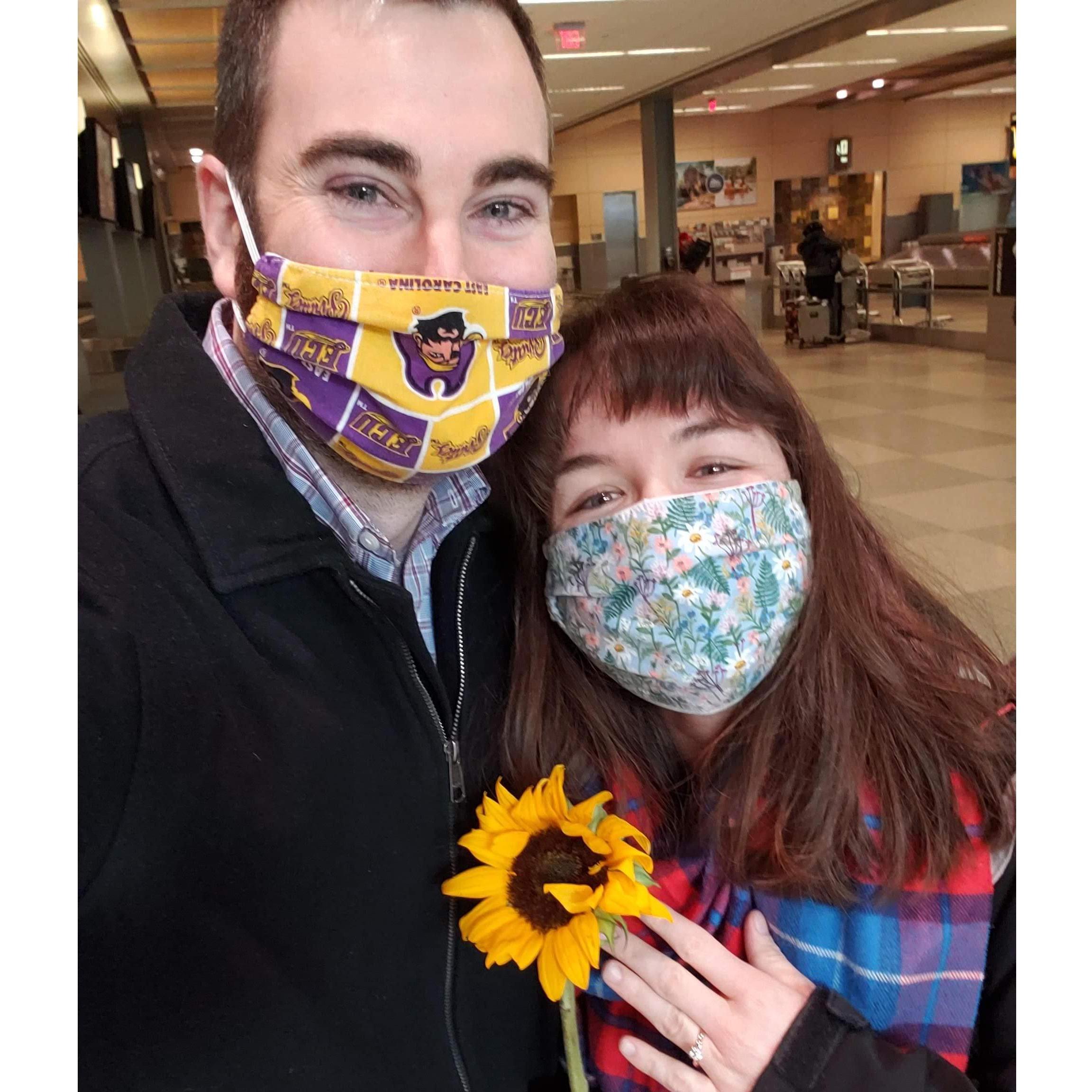 Engaged! At the Raleigh-Durham Airport December 2020