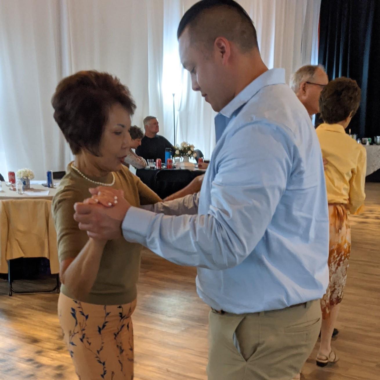 Darryl learning how to salsa for the first time! May 2021