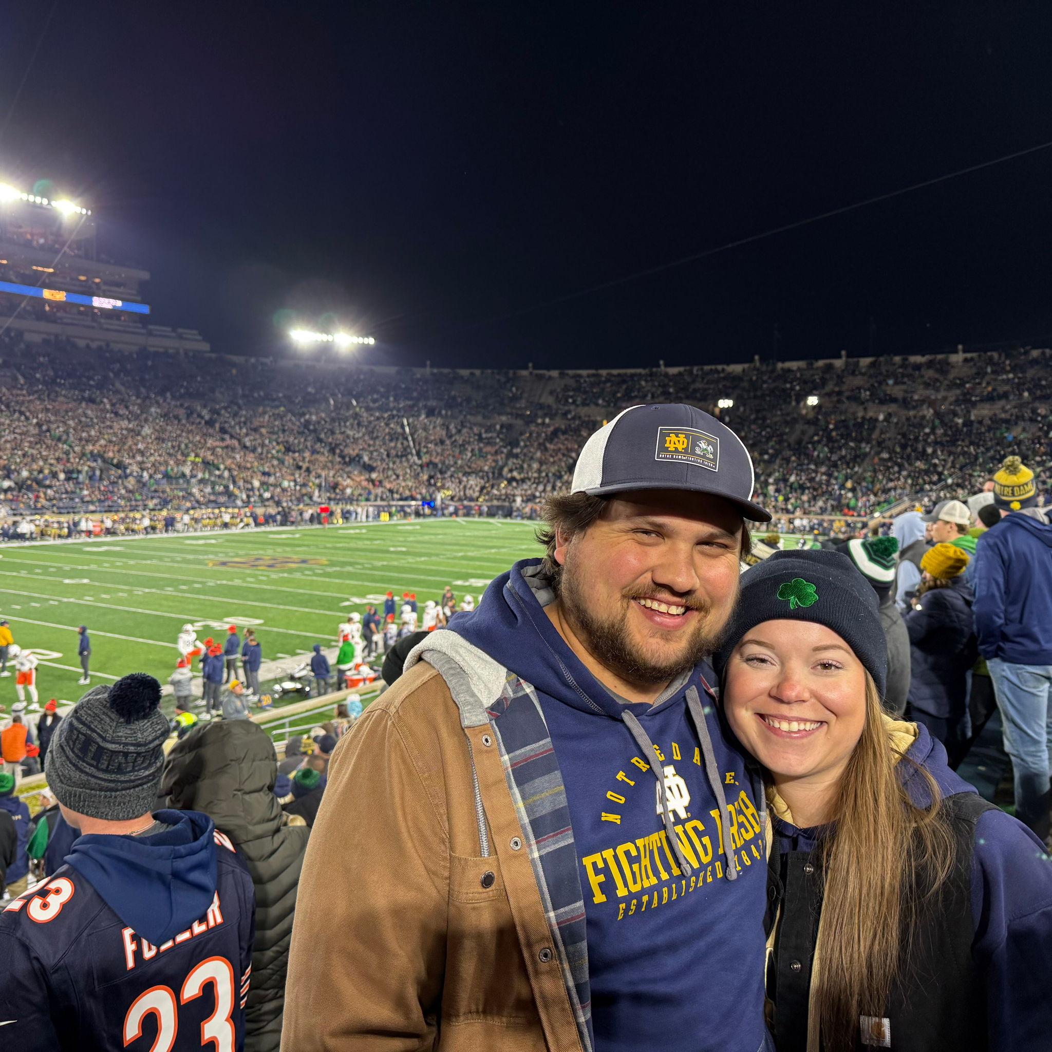 Hannah's third love. Notre Dame Football