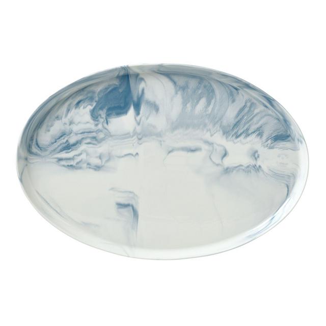 Artisanal Kitchen Supply® Coupe Marbleized 17-Inch Oval Platter in Blue/White