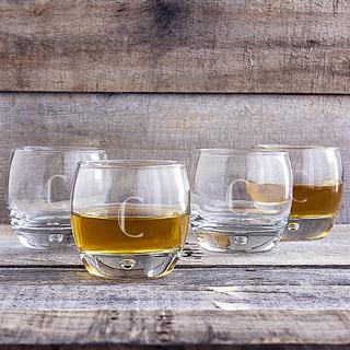 Personalized Heavy Based Whiskey Glass, Set of 4