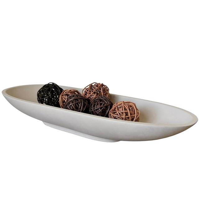 OAKOA Concrete Large Decorative Bowl for Home Decor - Long Decorative Centerpiece Bowl for Table - Coffee Table Bowl for Entryway Table - Large Dough Bowl Decor
