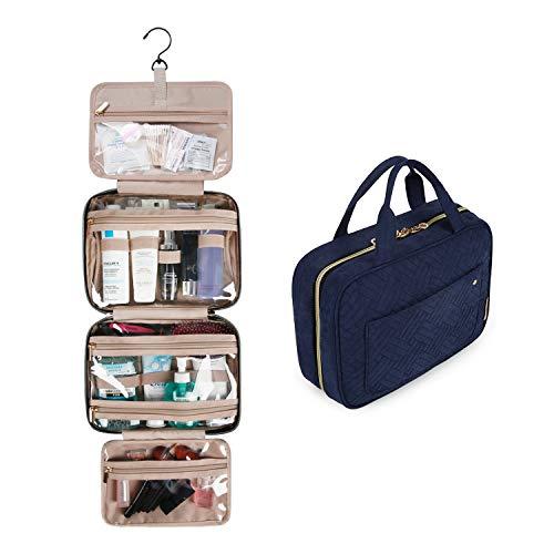BAGSMART Toiletry Bag Travel Bag with Hanging Hook, Water-resistant Makeup Cosmetic Bag Travel Organizer for Accessories, Shampoo, Full Sized Container, Toiletries