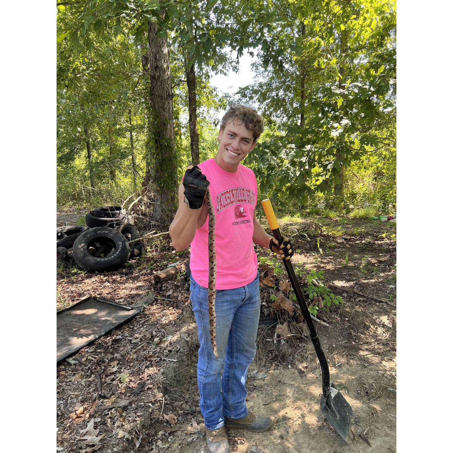 Connor killed this copperhead on the last day of work before we went back to school.