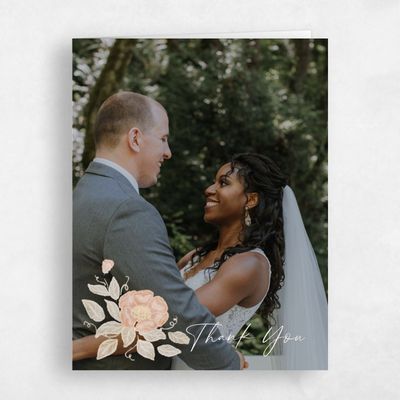 Orange Floral Wedding Thank You - Muriano Photo