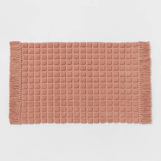 20"x32" Square Tufted Bath Rug Clay Pink - Threshold™