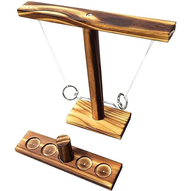 KUKTRCV Hook and Ring Game, Fast paced Interactive Desktop toss Game，Charcoal Grilled Color,Trumpet，Suitable for Children, Adults, Indoor and Outdoor Parties, Bars and Other Interactive Games…