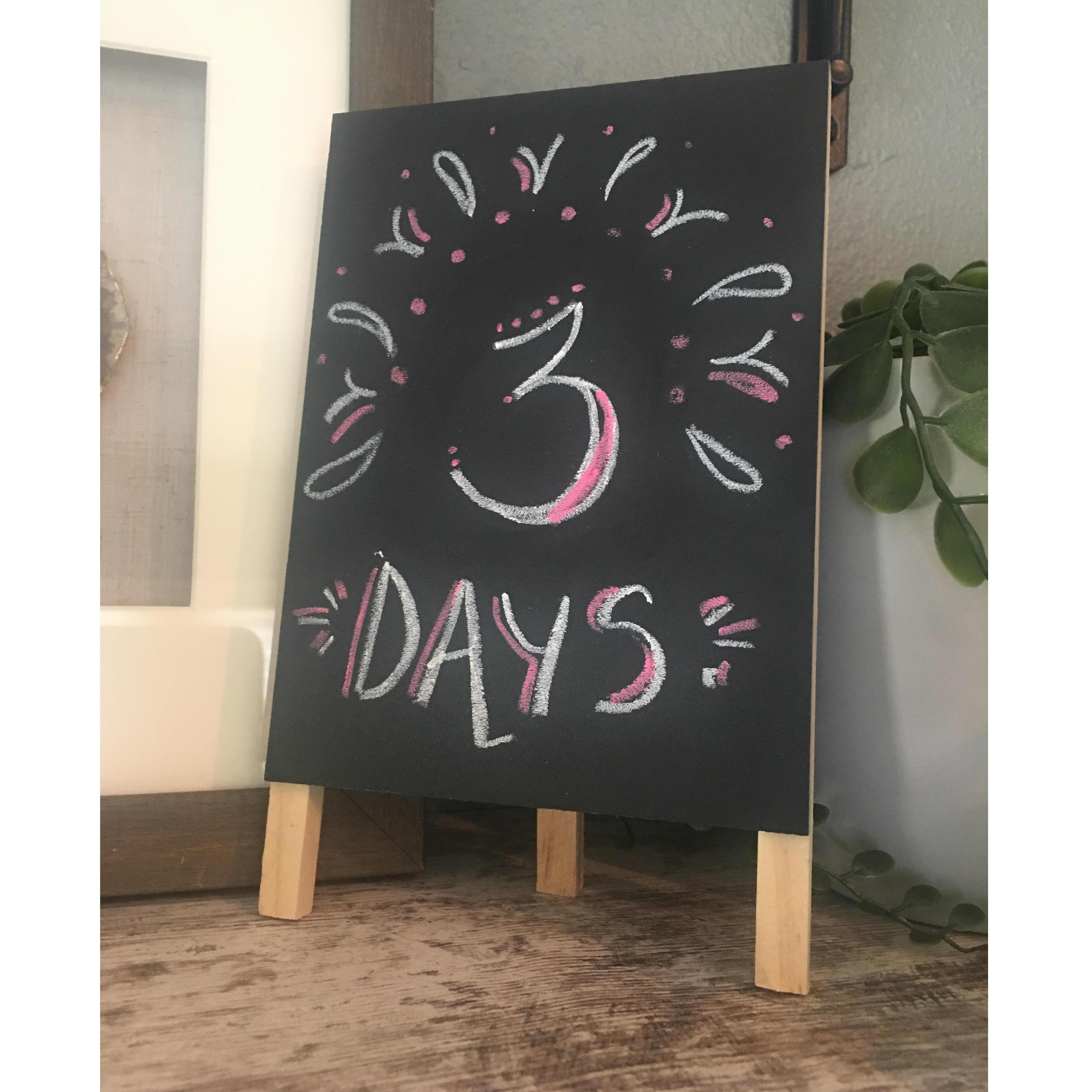 The countdown to Josiah's return from deployment - it started at 308 days!