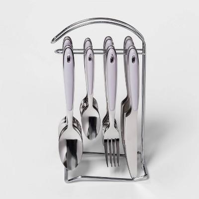 16pc Stainless Steel Silverware Set with Hanging Caddy - Room Essentials&#8482;