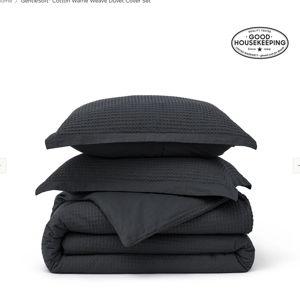 GentleSoft® Cotton Waffle Weave Duvet Cover Set - Oversized King