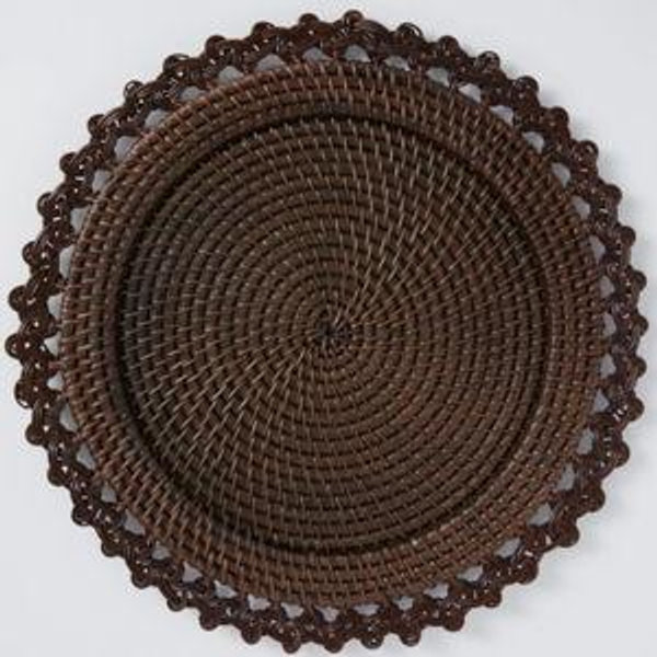 Dark Brown Rattan Intertwined Placemat (Set of 4)