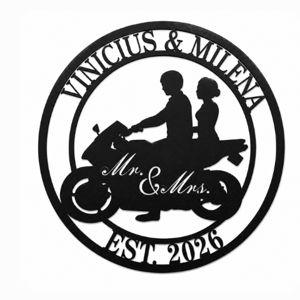Personalized Biker Couple Metal Sign