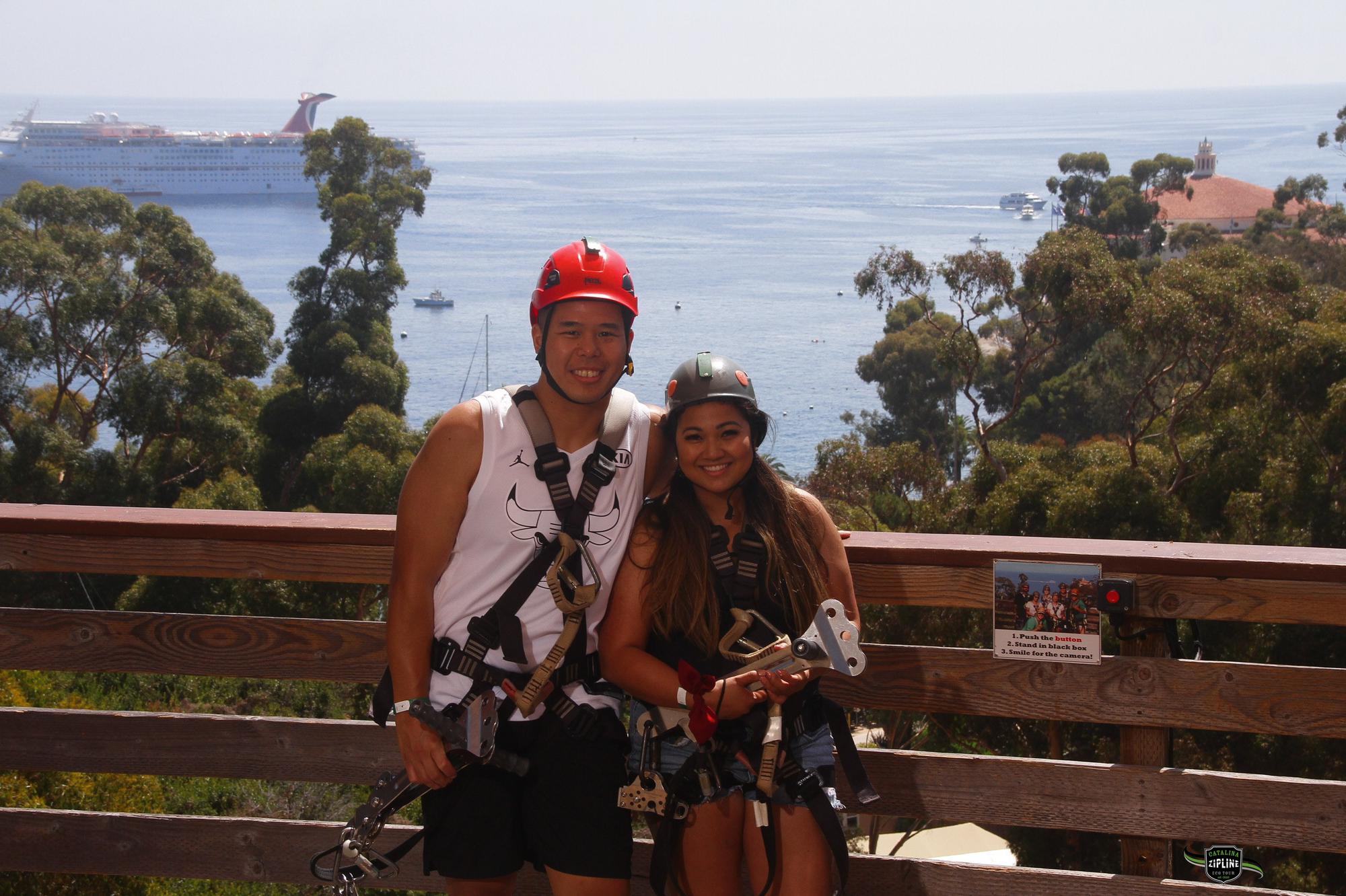 Zip lining in Catalina Island