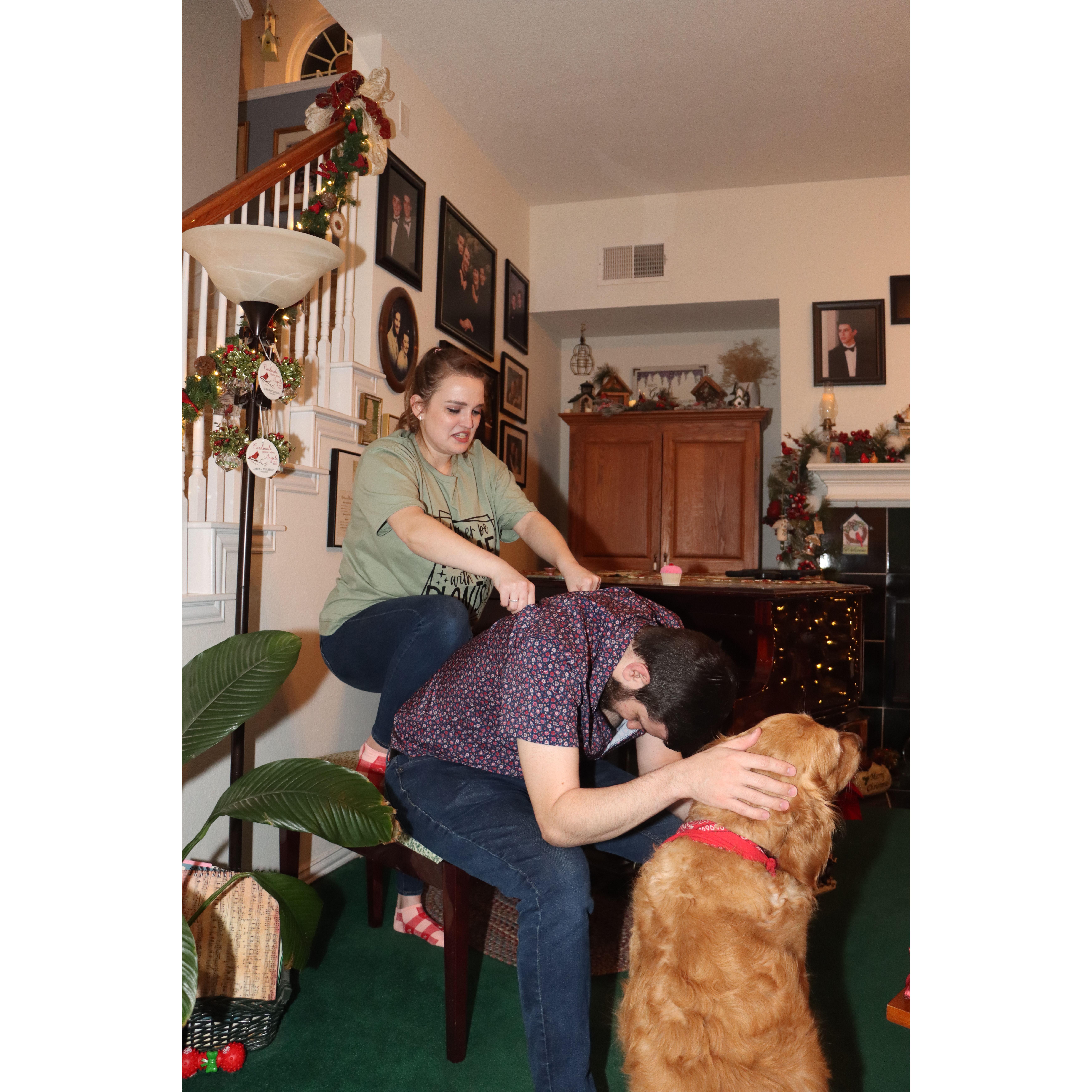 A good ol' Christmas massage train