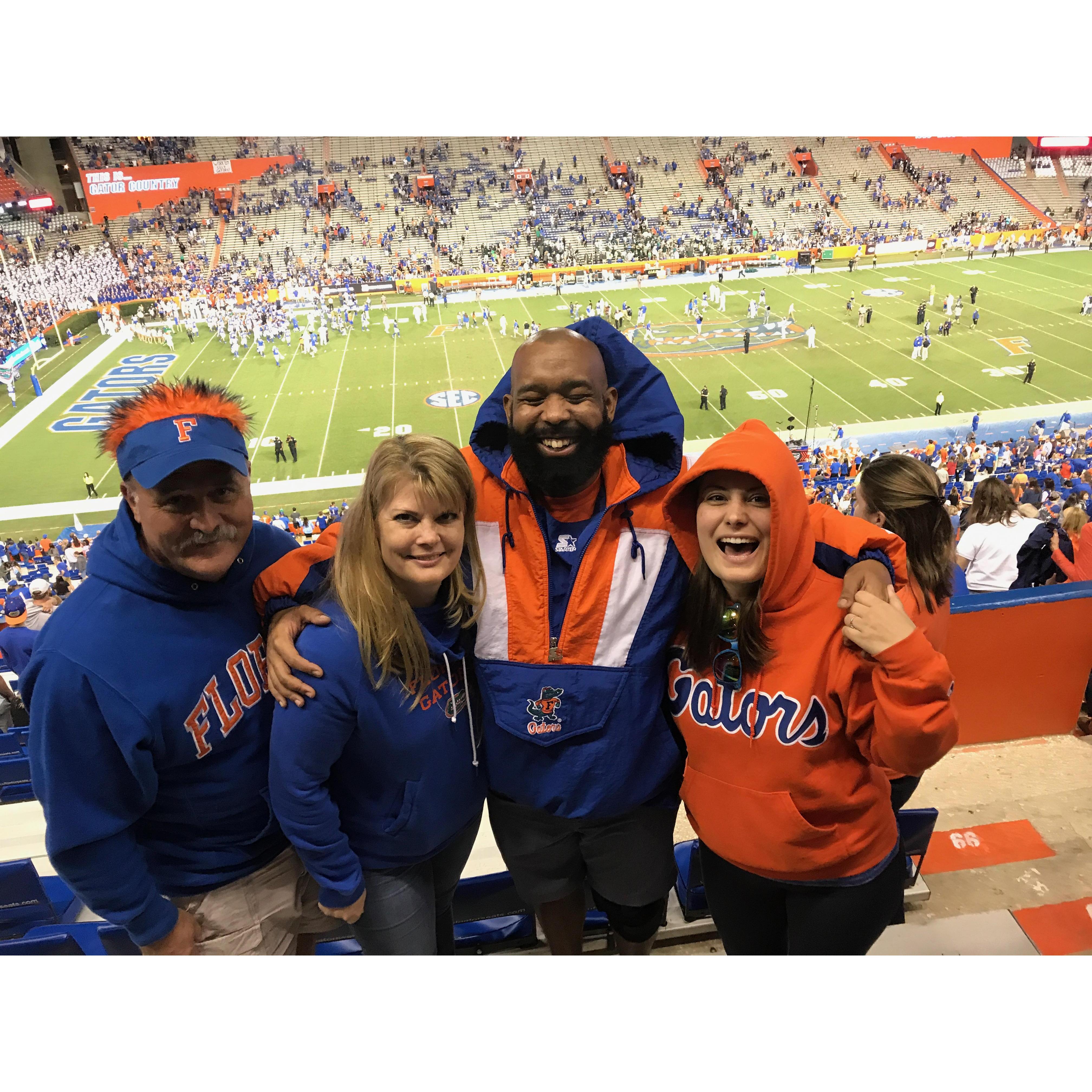 Cheering the Gators on with Mom and Moose :)